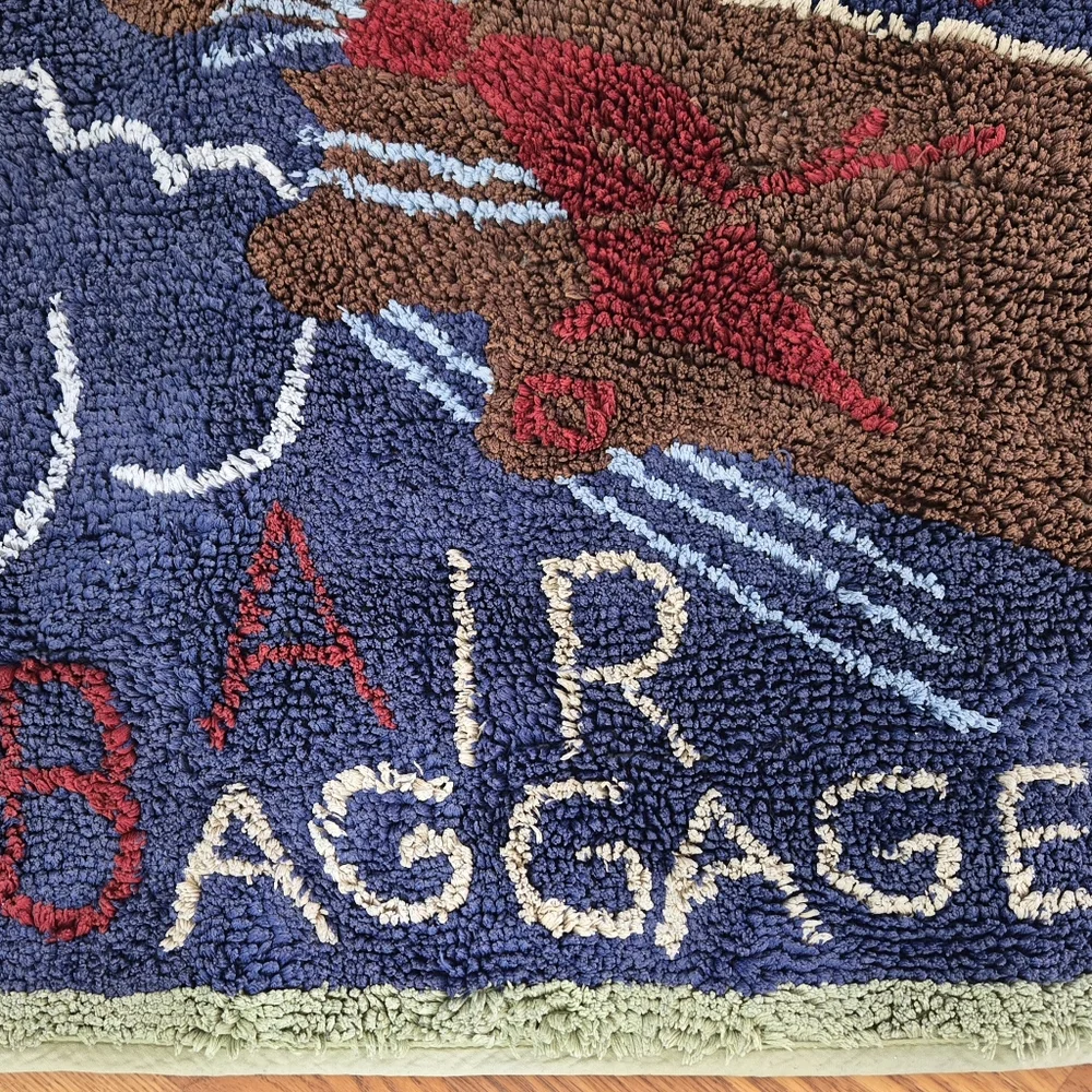 Novelty Throw Rug Curtiss Flying Service Air Baggage Airplane Early Flight Co.